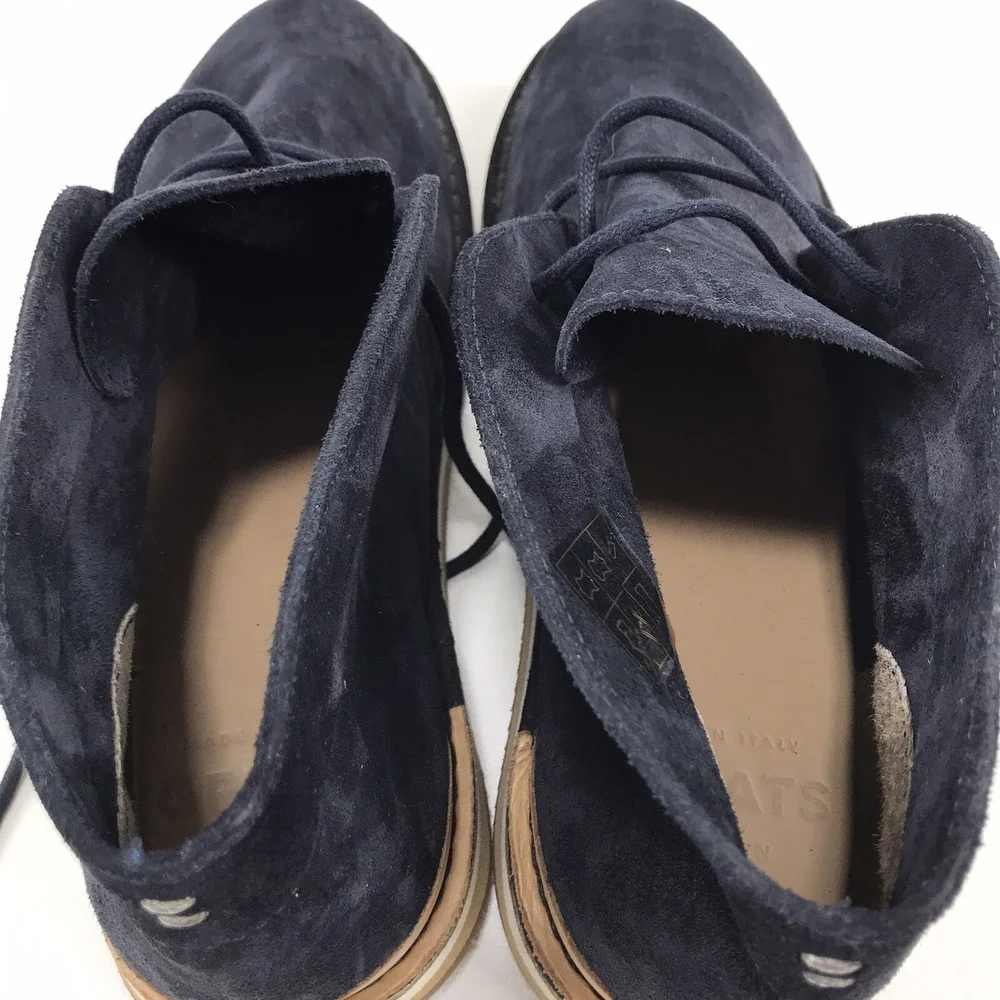 Greats Brooklyn Made in Italy Men Blue Suede Chukka Boots Mens Shoes US‎ 13